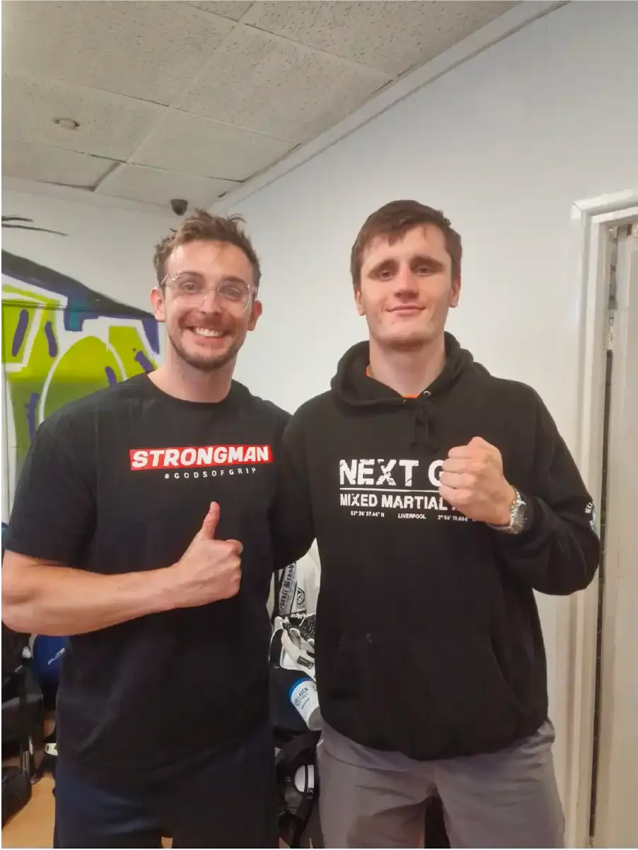 Client recovery photo - thumbs up with Connor Flynn