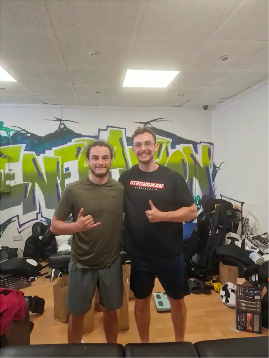 Happy athlete giving thumbs up after successful rehab program